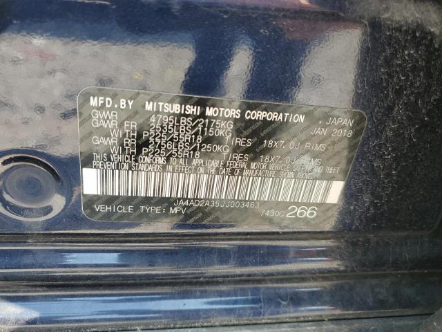 2018 MITSUBISHI OUTLANDER - JA4AD2A35JJ003463