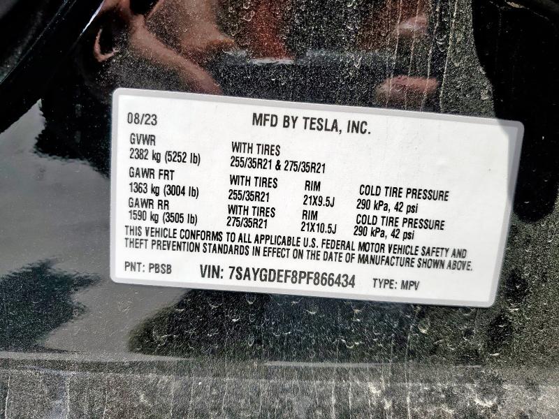 2023 TESLA MODEL Y 7SAYGDEF8PF866434