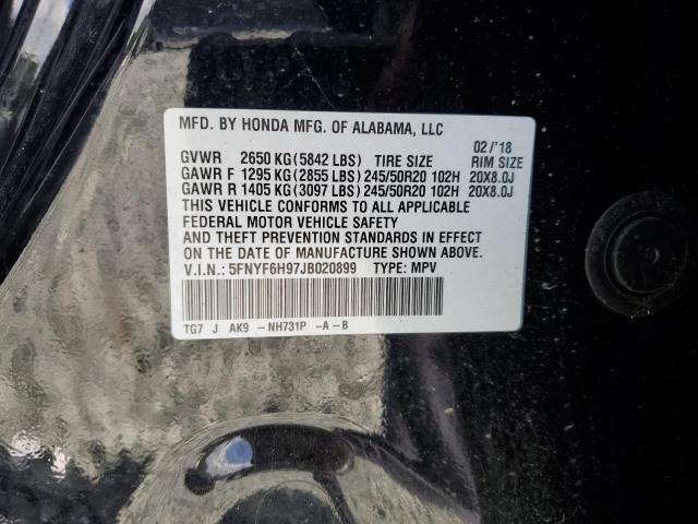 2018 HONDA PILOT TOUR - 5FNYF6H97JB020899