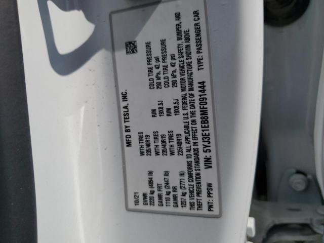 2021 TESLA MODEL 3 - 5YJ3E1EB8MF091444