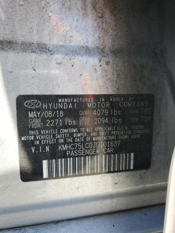 2018 HYUNDAI IONIQ SEL KMHC75LC0JU101637