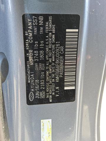 2019 HYUNDAI VELOSTER B KMHTG6AF8KU009261