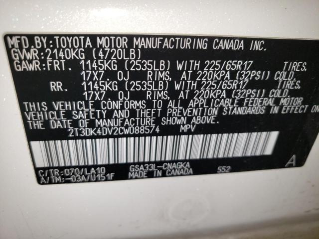 2012 TOYOTA RAV4 LIMIT - 2T3DK4DV2CW088574