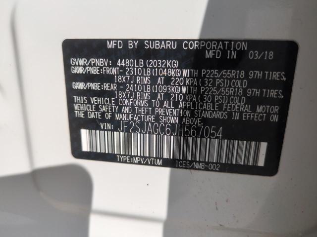 2018 SUBARU FORESTER 2 JF2SJAGC6JH567054