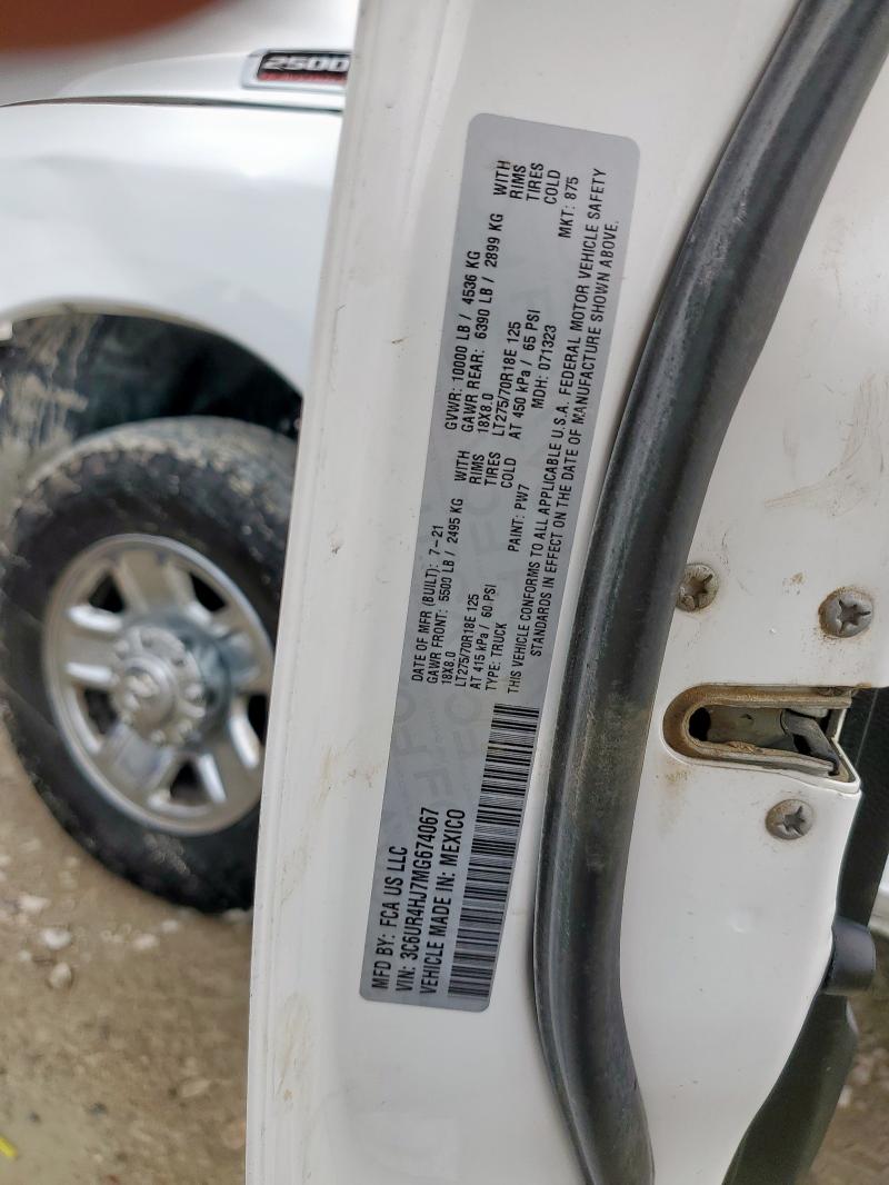 2021 RAM 2500 TRADE 3C6UR4HJ7MG674067