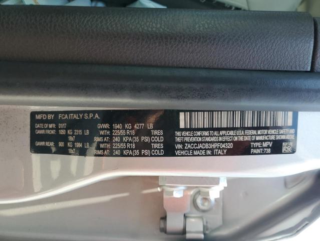 2017 JEEP RENEGADE LIMITED ZACCJADB3HPF04320