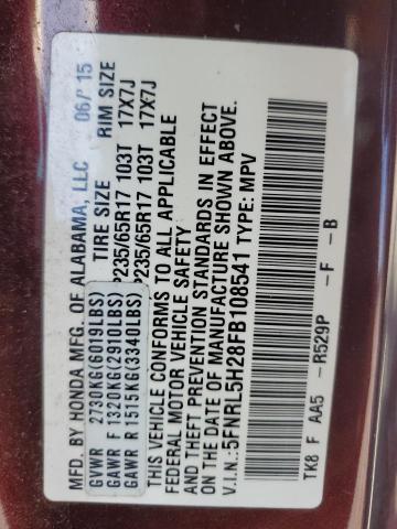 2015 HONDA ODYSSEY LX 5FNRL5H28FB108541