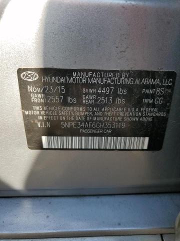 2016 HYUNDAI SONATA SPO 5NPE34AF6GH353119
