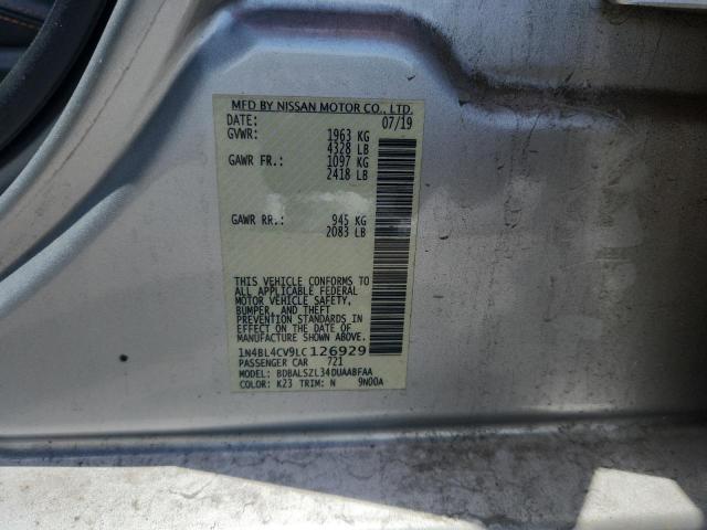 2020 NISSAN ALTIMA SR 1N4BL4CV9LC126929