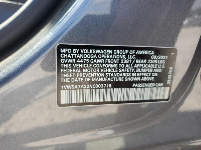 2022 VOLKSWAGEN PASSAT SE - 1VWSA7A32NC003718