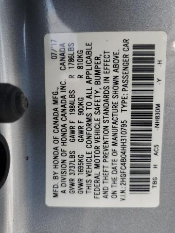2017 HONDA CIVIC LX - 2HGFC4B04HH310795