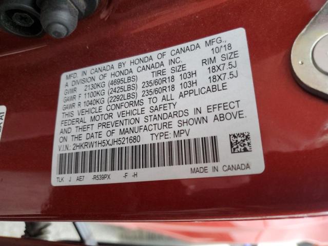 2018 HONDA CR-V EX - 2HKRW1H5XJH521680
