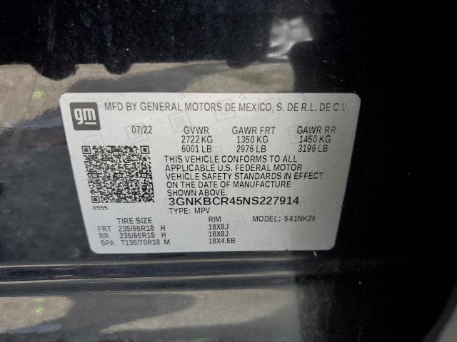 2022 CHEVROLET BLAZER 2LT 3GNKBCR45NS227914