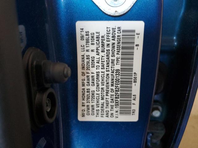 2015 HONDA CIVIC EX - 19XFB2F82FE001339