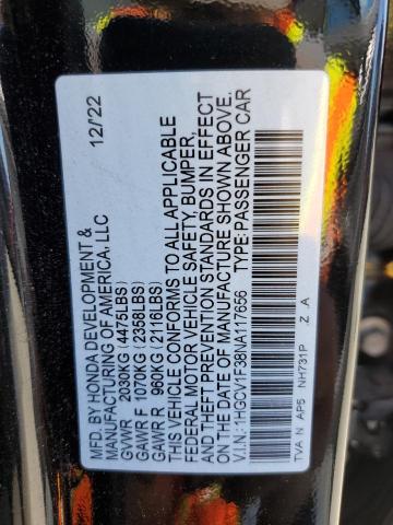 2022 HONDA ACCORD SPO 1HGCV1F38NA117656
