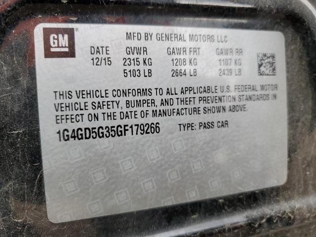 2016 BUICK LACROSSE P - 1G4GD5G35GF179266
