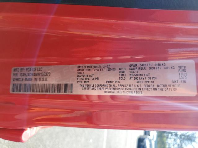 2022 JEEP WRANGLER U 1C4HJXDN4NW150373