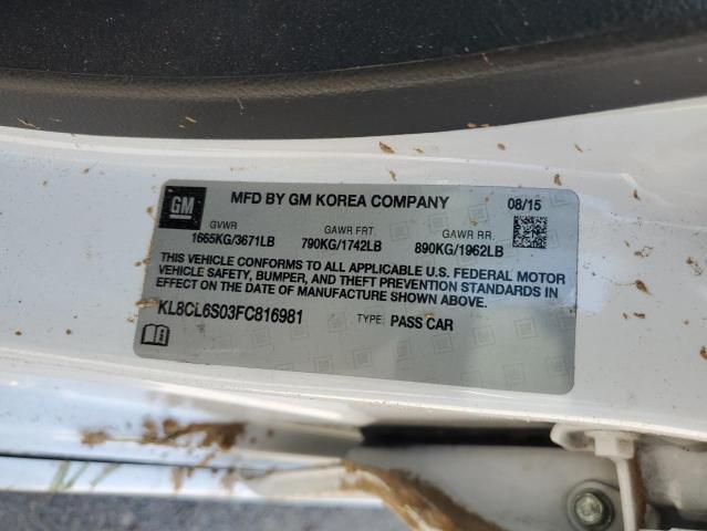 2015 CHEVROLET SPARK EV 2 KL8CL6S03FC816981