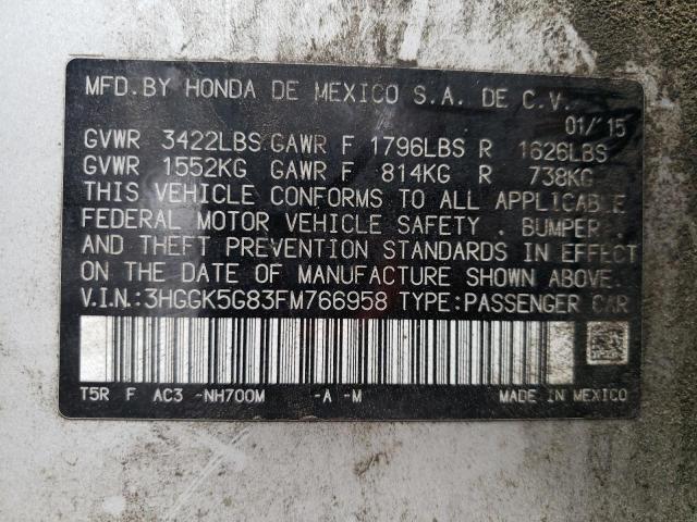 2015 HONDA FIT EX 3HGGK5G83FM766958