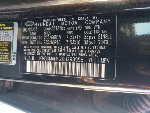 2019 HYUNDAI SANTA FE X - KM8SM4HF2KU298958