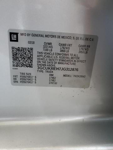 2018 CHEVROLET SILVERADO - 3GCUKREH7JG312876