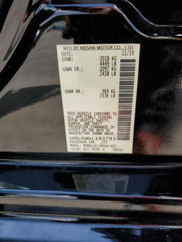 2020 NISSAN ALTIMA SR 1N4BL4CW0LC193783