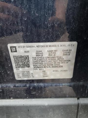 2020 CHEVROLET EQUINOX LT 3GNAXJEV2LS696309