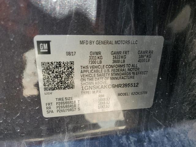 2017 CHEVROLET TAHOE K150 1GNSKAKC6HR395512