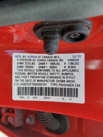 2016 HONDA CIVIC EX - 2HGFC2F70GH502161