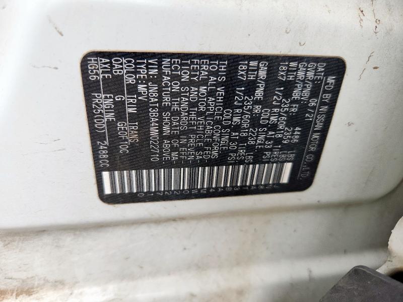 2021 NISSAN ROGUE SV JN8AT3BA4MW022710