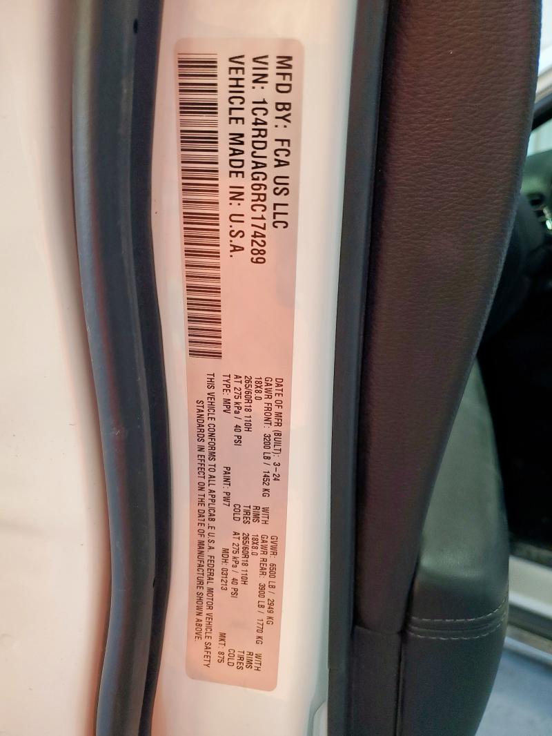 2024 DODGE DURANGO SX 1C4RDJAG6RC174289