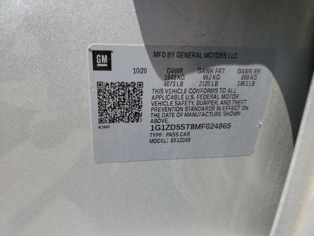2021 CHEVROLET MALIBU LT - 1G1ZD5ST8MF024865