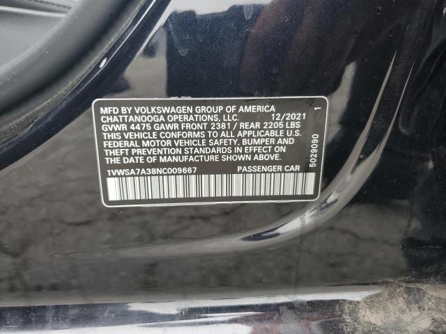 2022 VOLKSWAGEN PASSAT SE 1VWSA7A38NC009667