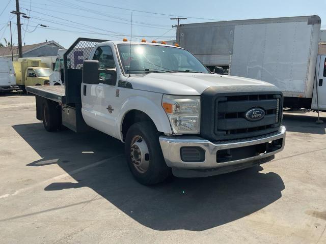 FORD F350 SUPER 2014 white chassis diesel 1FDRF3GT8EEB25941 photo #1