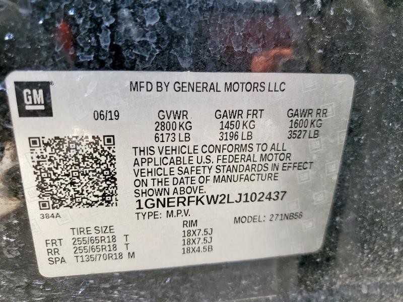 2020 CHEVROLET TRAVERSE L 1GNERFKW2LJ102437