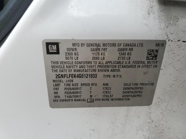 2016 CHEVROLET EQUINOX LT - 2GNFLFEK4G6121833