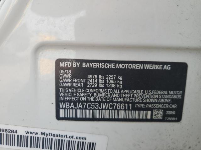 2018 BMW 530 XI WBAJA7C53JWC76611