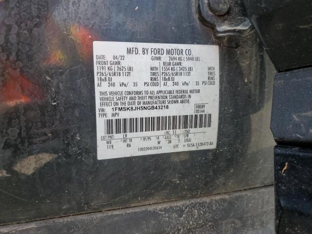 2022 FORD EXPLORER T - 1FMSK8JH5NGB43218