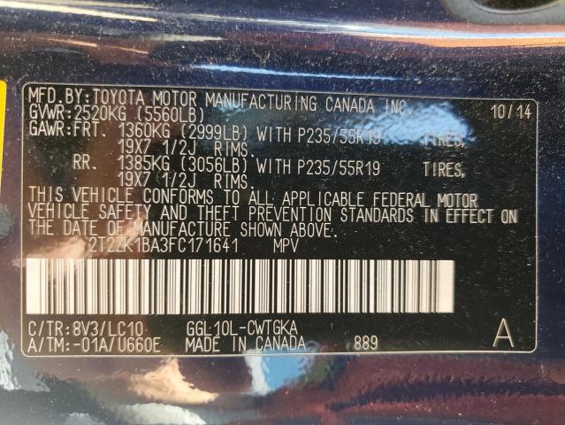 2015 LEXUS RX 350 - 2T2ZK1BA3FC171641