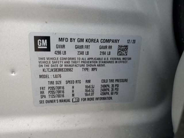2021 CHEVROLET TRAX LS - KL7CJKSB3MB339962