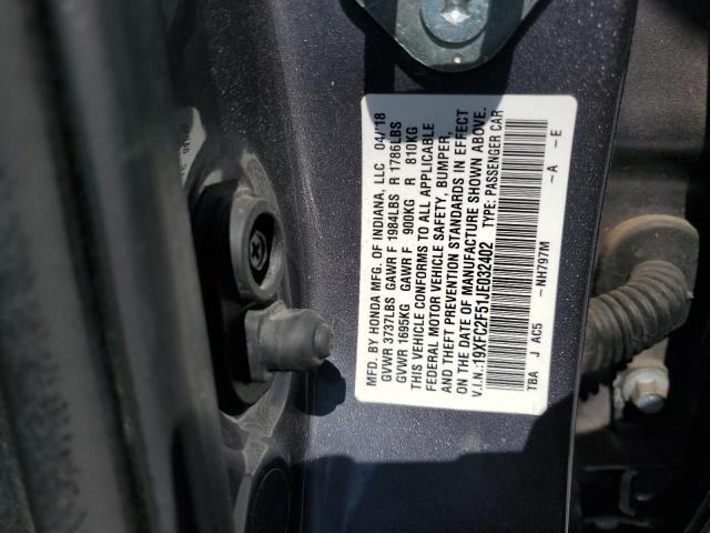 2018 HONDA CIVIC LX 19XFC2F51JE032402