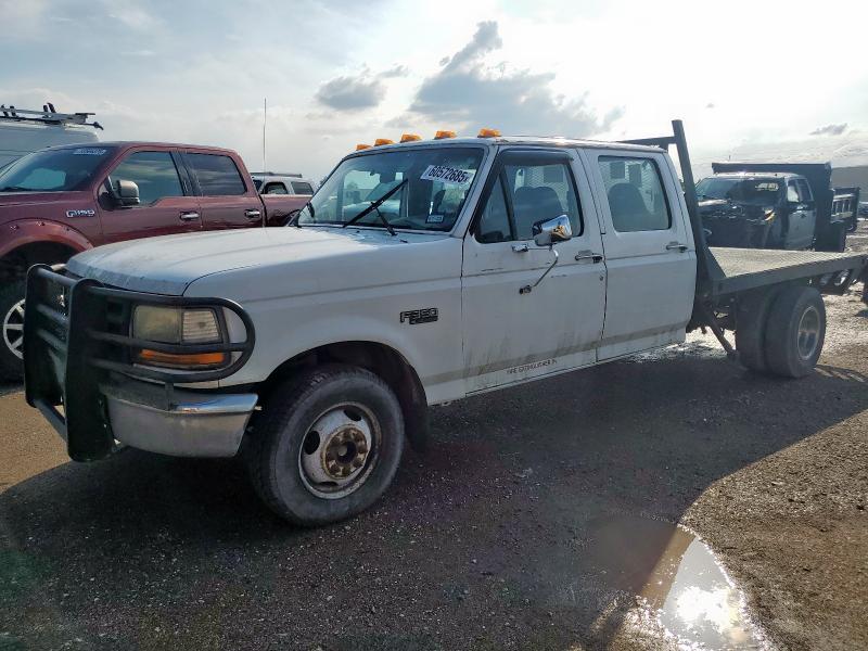 FORD F350 1996 white crew pic gas 1FTJW35G6TEA65954 photo #1