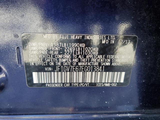 2014 SUBARU IMPREZA WR - JF1GV7E67EG013841