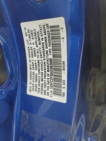 2016 HONDA CIVIC LX 19XFC2F55GE063080