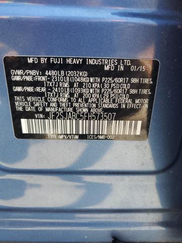 2015 SUBARU FORESTER 2 JF2SJABC5FH573507