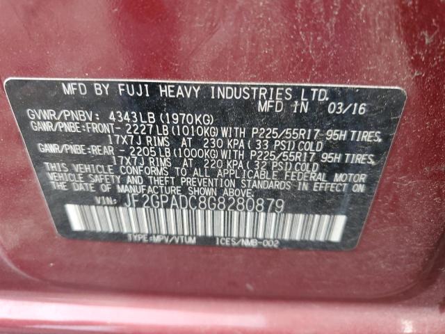 2016 SUBARU CROSSTREK JF2GPADC8G8280879
