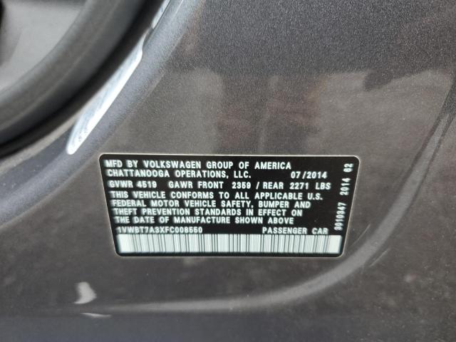 2015 VOLKSWAGEN PASSAT SE 1VWBT7A3XFC008550