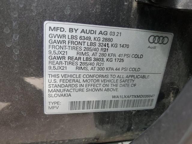 2021 AUDI Q7 PREMIUM - WA1LXAF7XMD035947