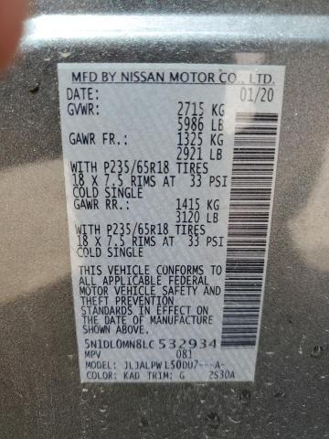 2020 INFINITI QX60 LUXE 5N1DL0MN8LC532934