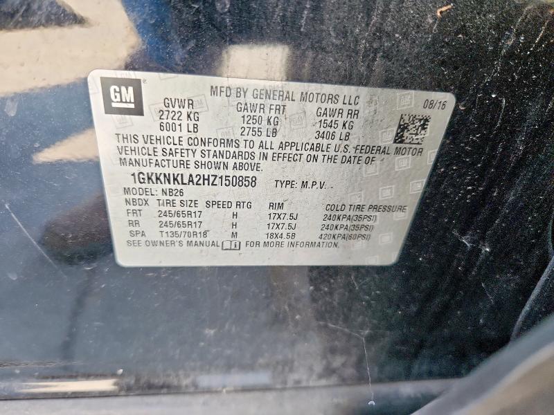 2017 GMC ACADIA SLE 1GKKNKLA2HZ150858